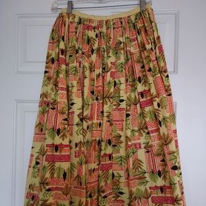 Pinup Girl Clothing Jenny Skirt XL tiki pattern